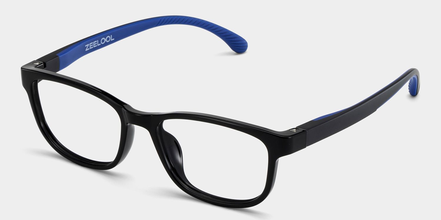 Robin Rectangle Black Blue Frame Eyeglasses for Pre-tweens2