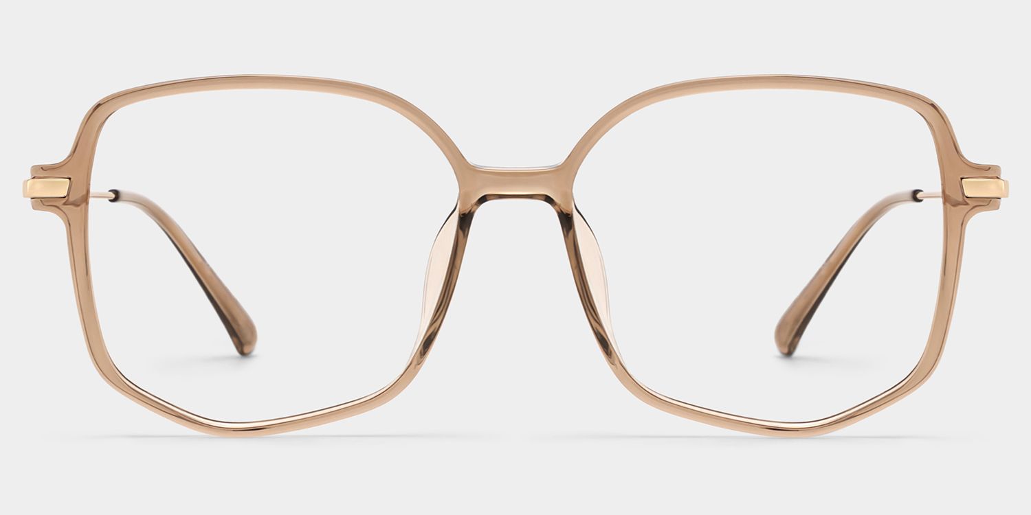 Payton Geometric Beige Frame Glasses | ZEELOOL UK0
