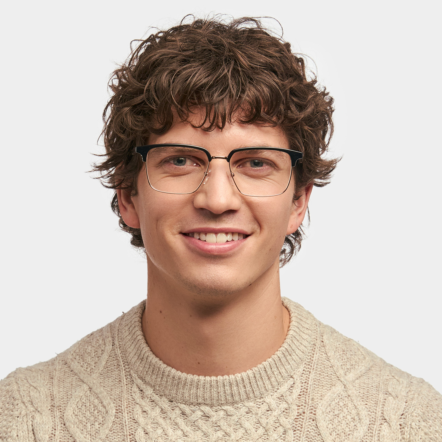 Booker Square Black-Gold Glasses