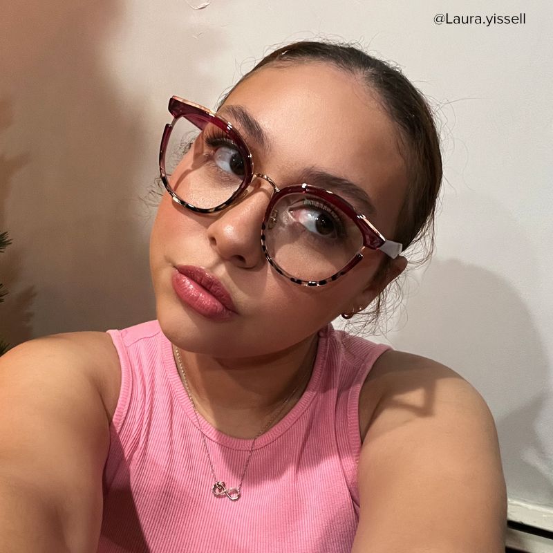 Laraine Cat Eye Red Tortoise Glasses | ZEELOOL UK4