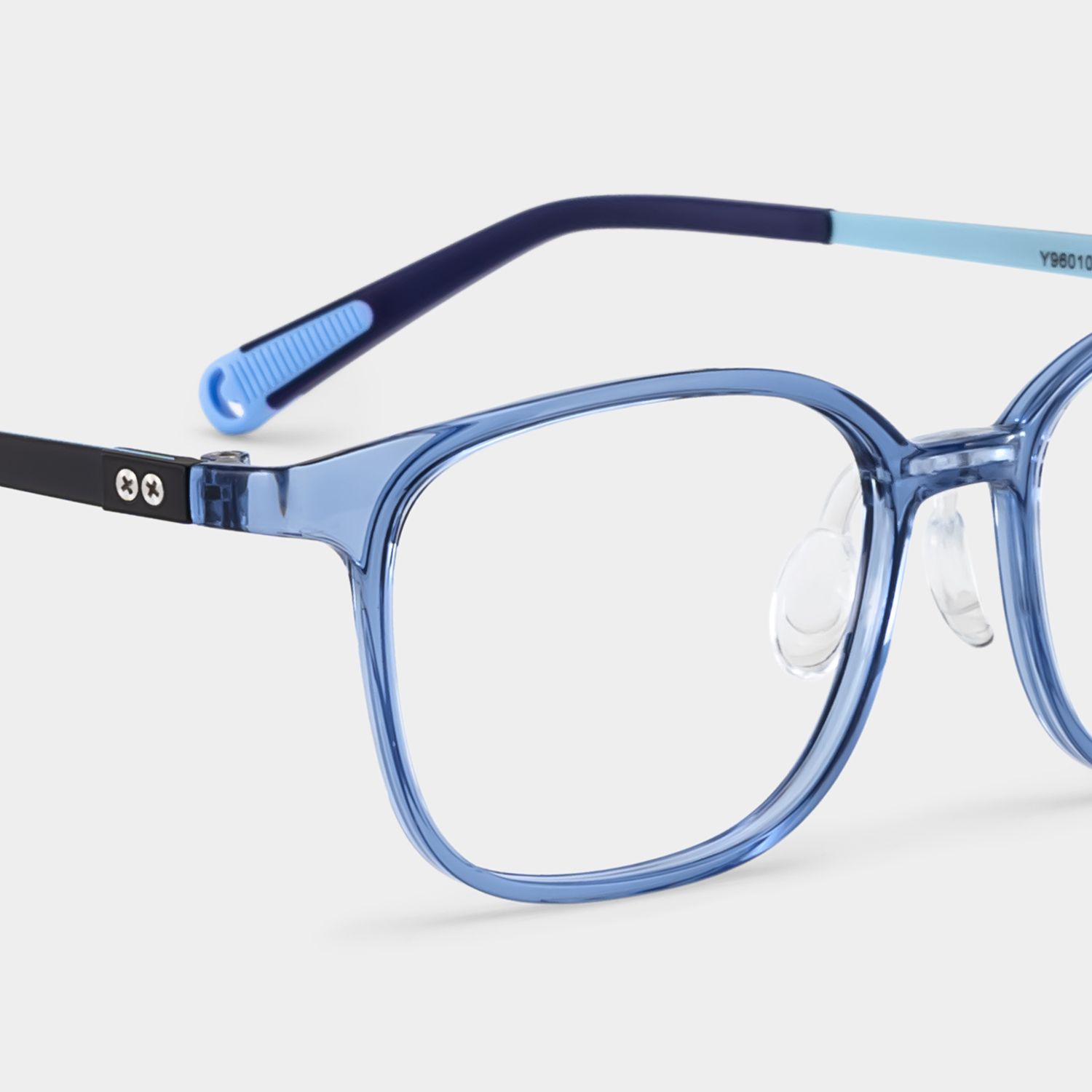 Lane Rectangle Blue Cystal Frame Eyeglasses for Teens4