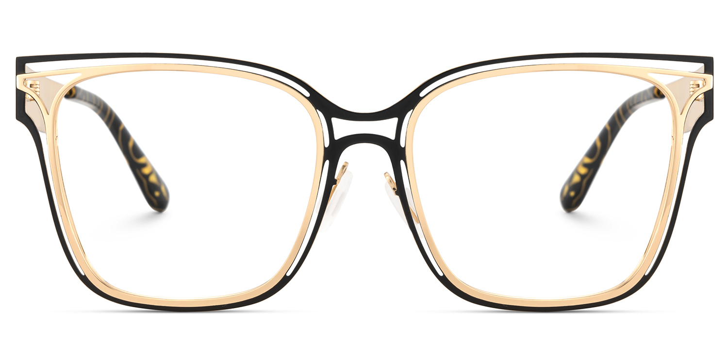 Women's Metal Glasses with Golden Tortoise Temples Online1