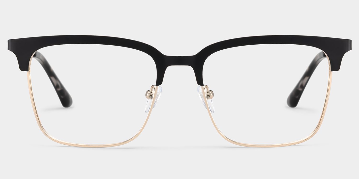 Cleo Black Gold Frame Glasses with Browline Frame Online | ZEELOOL UK1