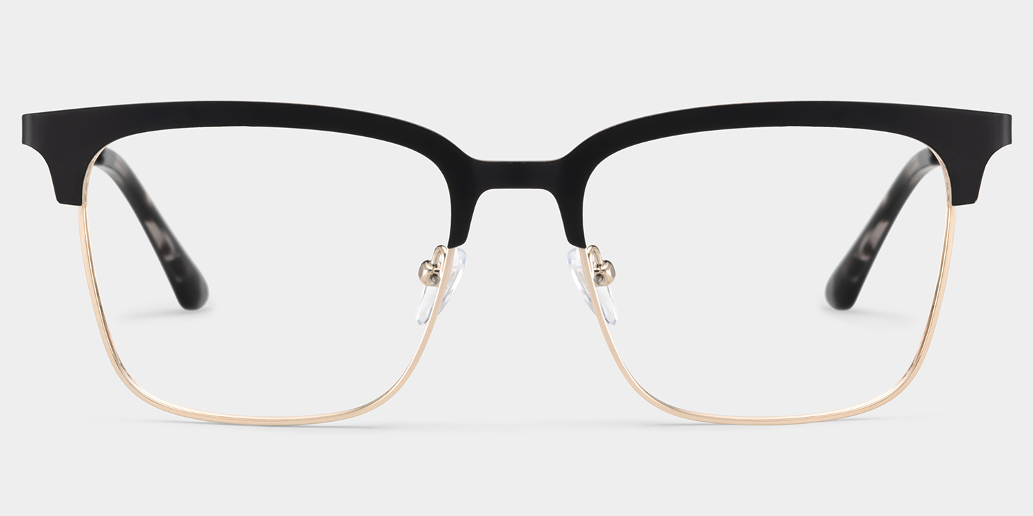 Cleo Black Gold Frame Glasses with Browline Frame Online | ZEELOOL UK1