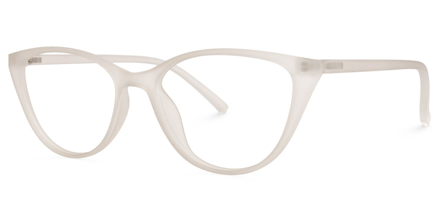 Lucy Cateye White Glasses  | ZEELOOL UK1