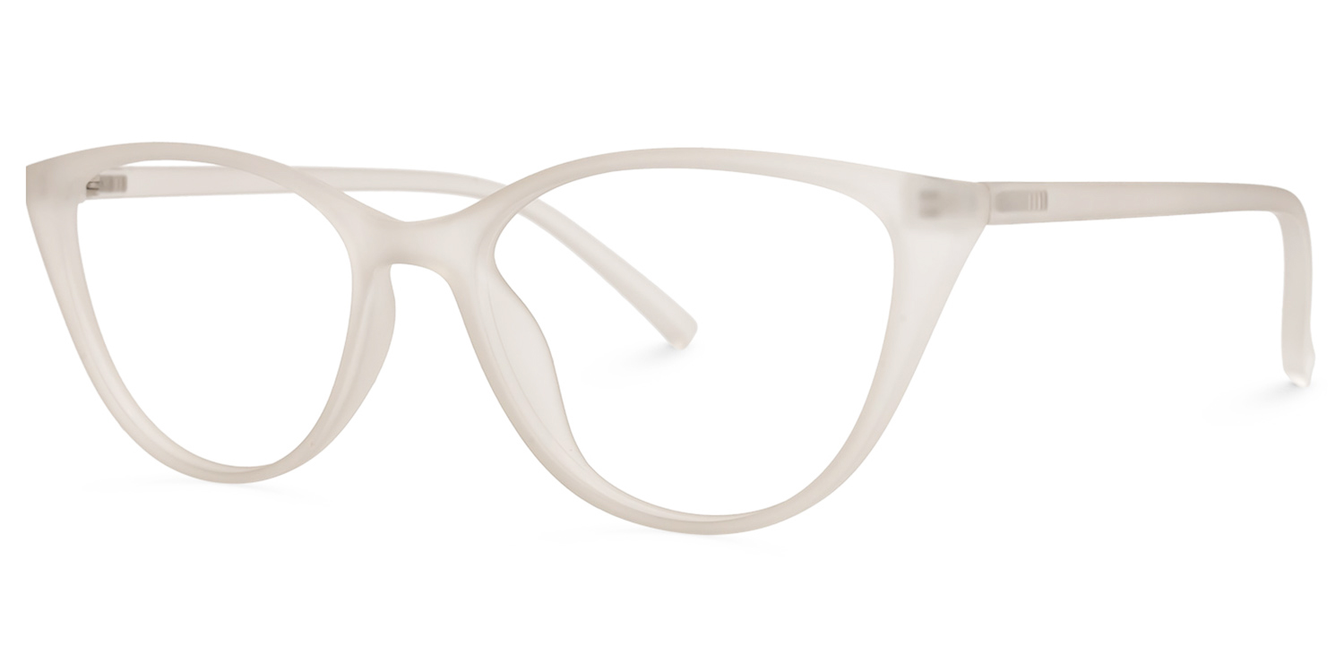 Lucy Cateye White Glasses  | ZEELOOL UK1