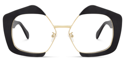 Frankie Geometric Black Glasses0