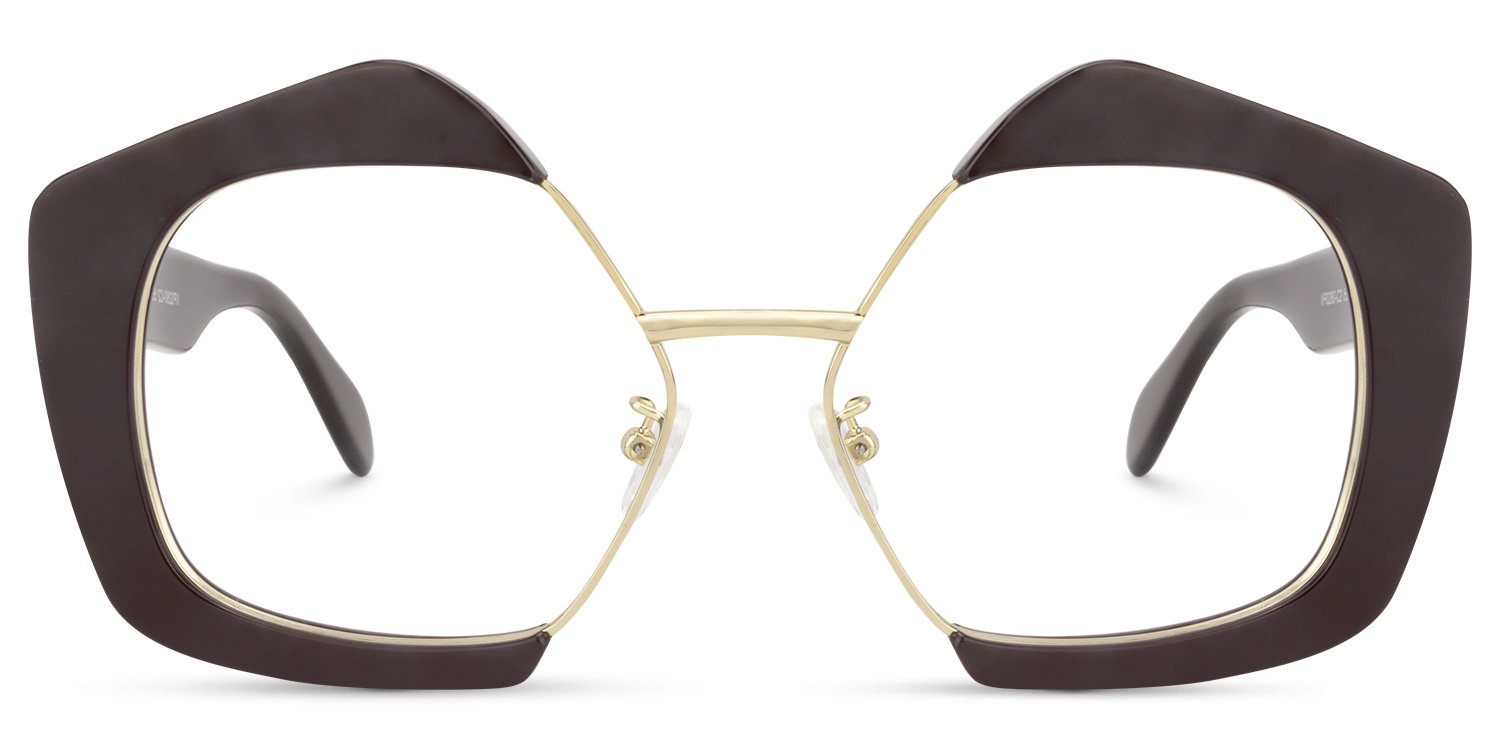 Geometric Brown Glasses | ZEELOOL UK0