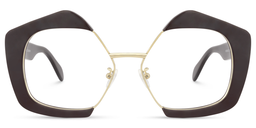 Frankie Geometric Brown Glasses0