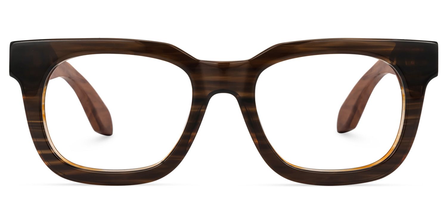 Sam Rectangle Brown Glasses | ZEELOOL UK0
