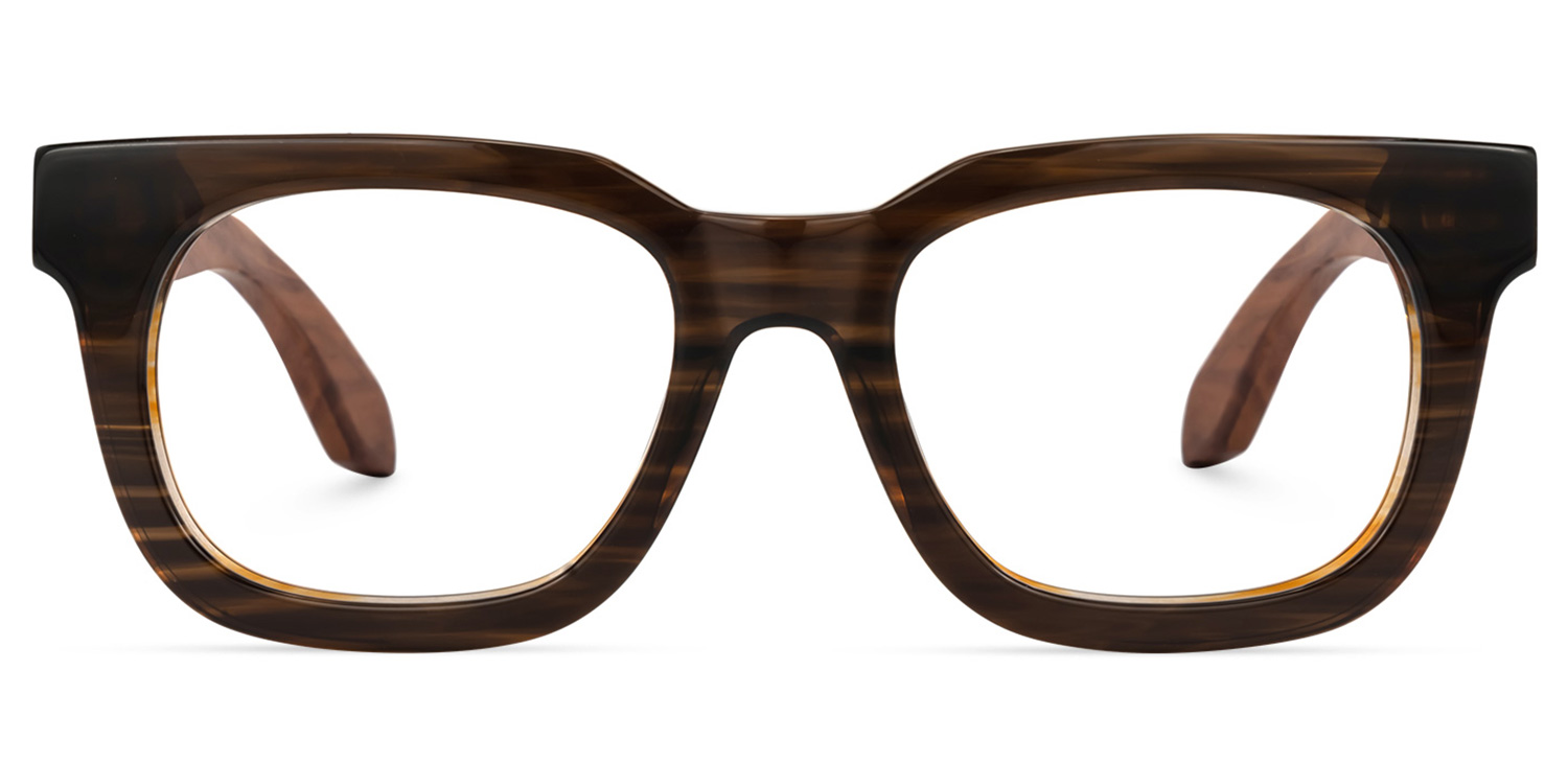 Sam Rectangle Brown Glasses0