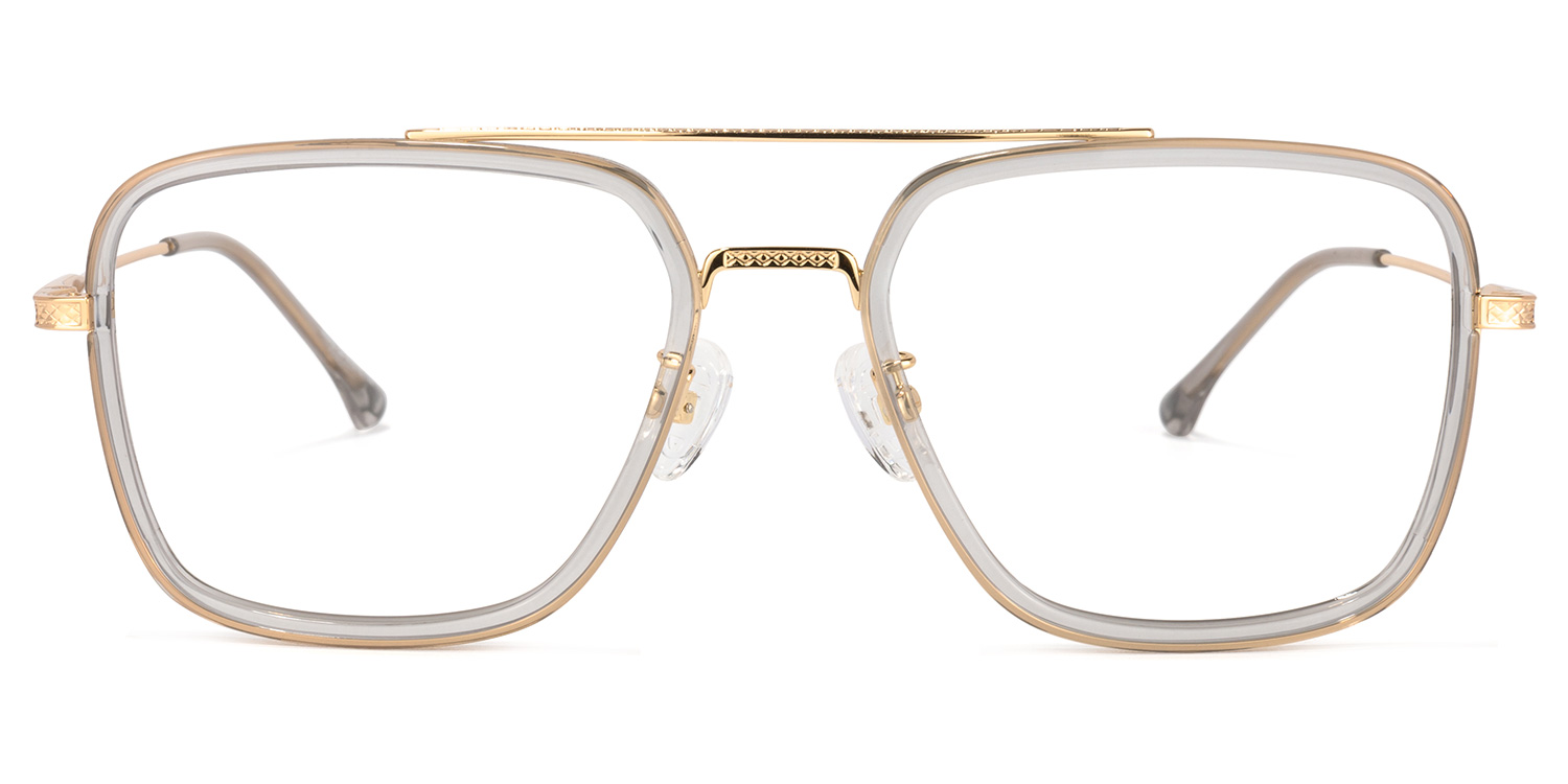 Nayeli Aviator Gray-Gold Glasses | ZEELOOL UK0