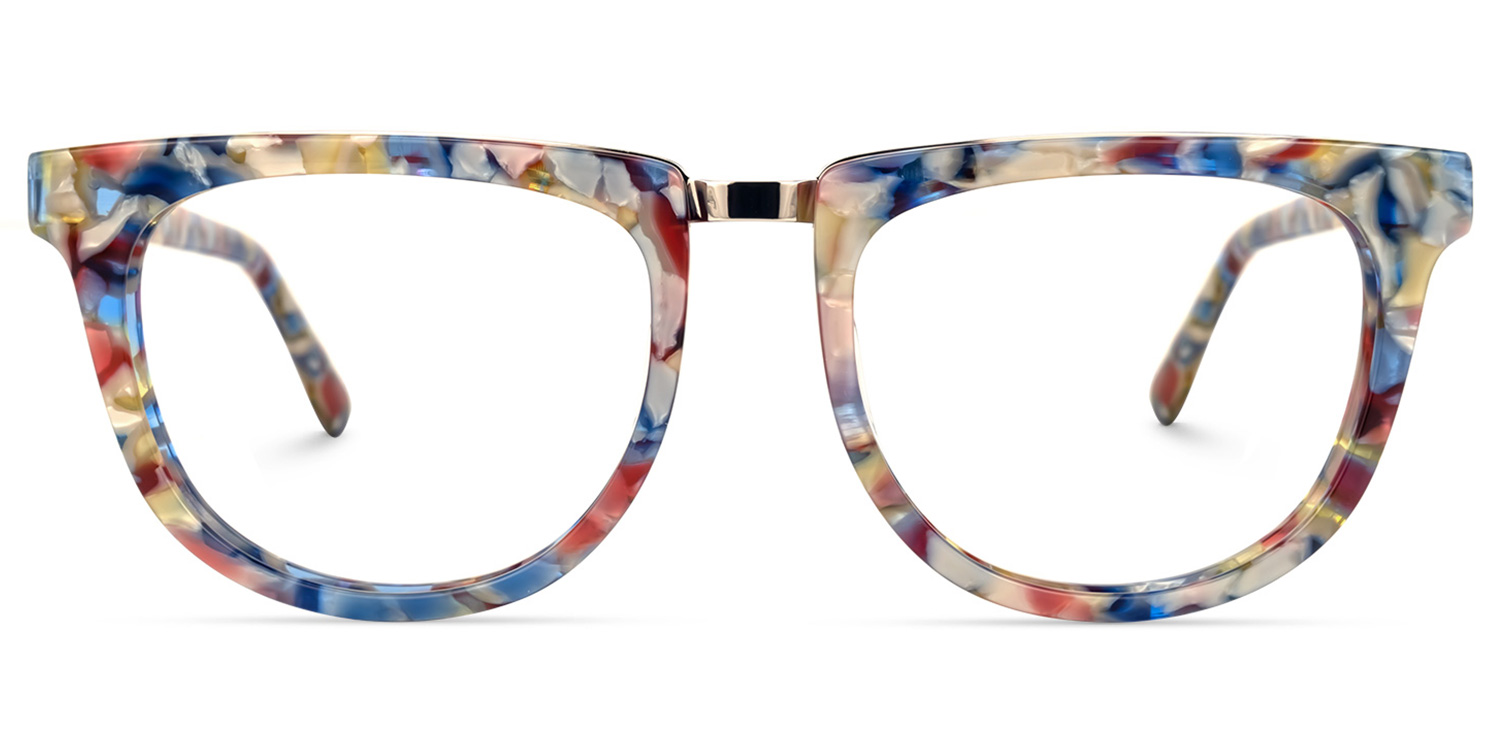 Dechan Square Blue-Floral Glasses0