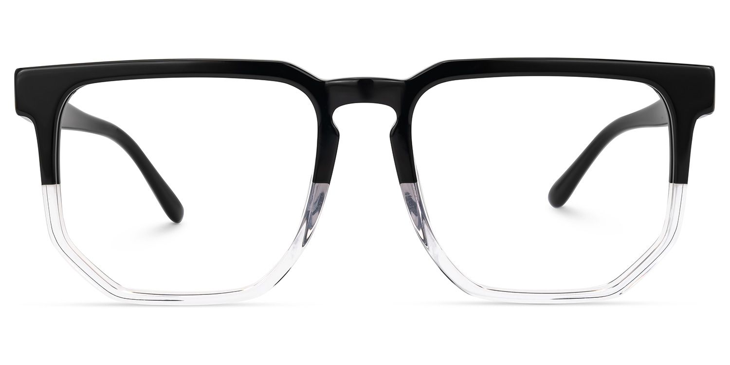 Matherne Square Glasses and Black-Clear Frames0