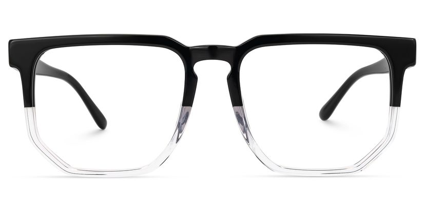 Matherne Black-Clear Square Glasses