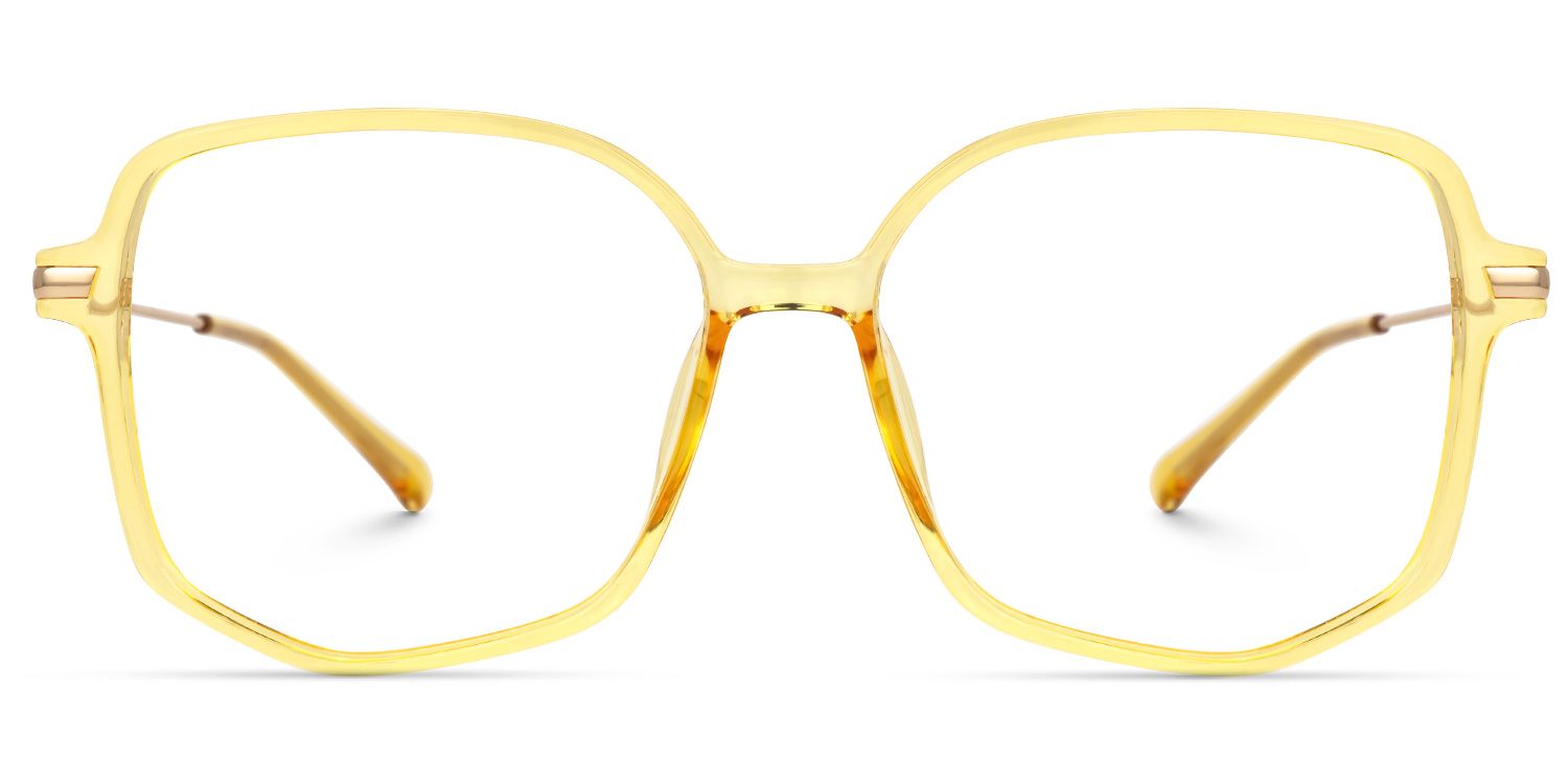 Payton Geometric Yellow Eyeglasses and Thin Frames0
