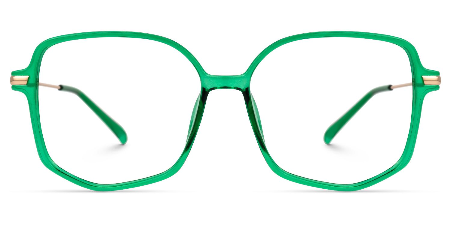 Payton Geometric Dark-Green Glasses | ZEELOOL UK0