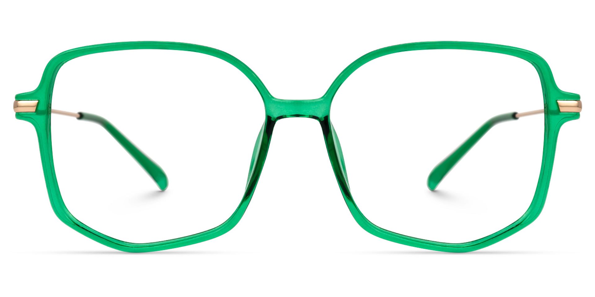 Payton Geometric Dark-Green Glasses | ZEELOOL UK0
