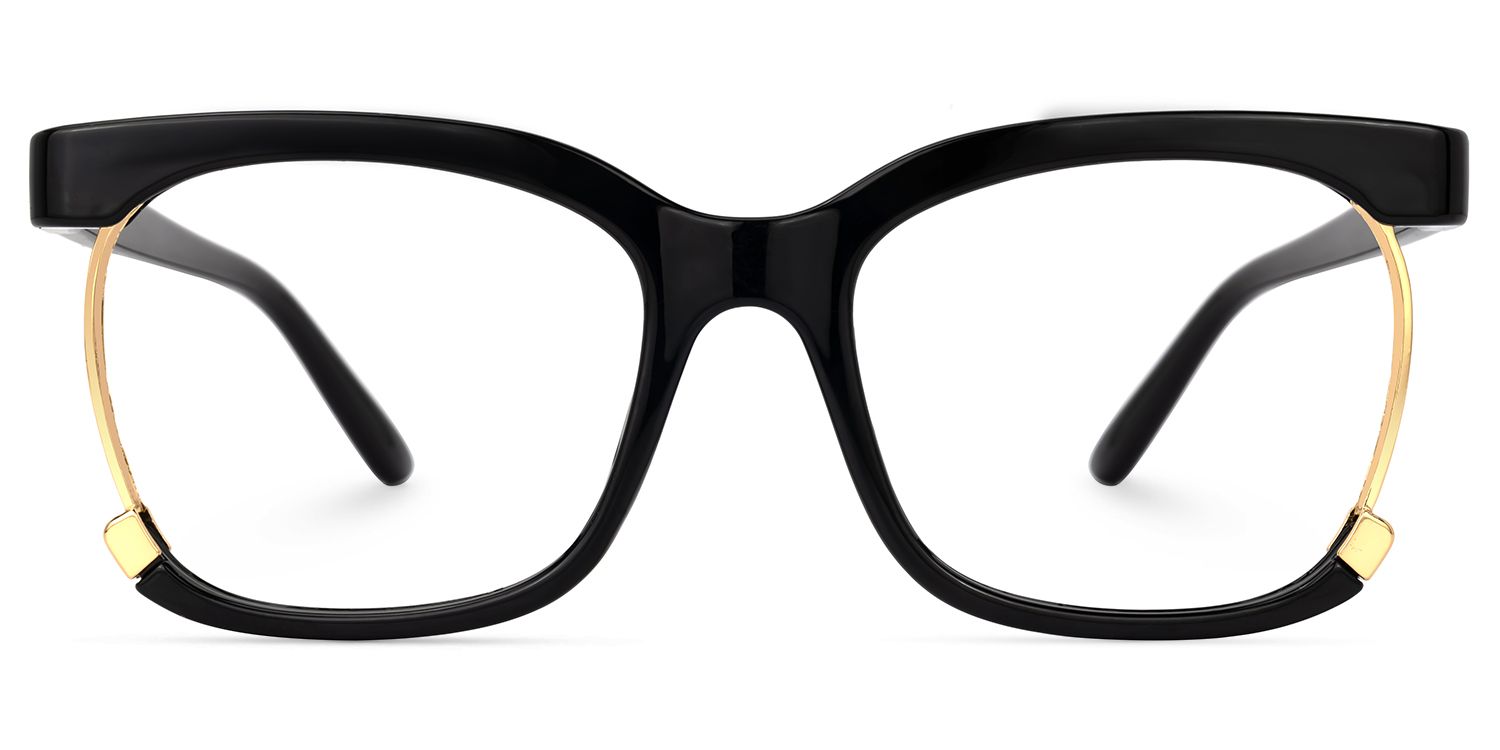 Obando Square Black Glasses | Zeelool Glasses2