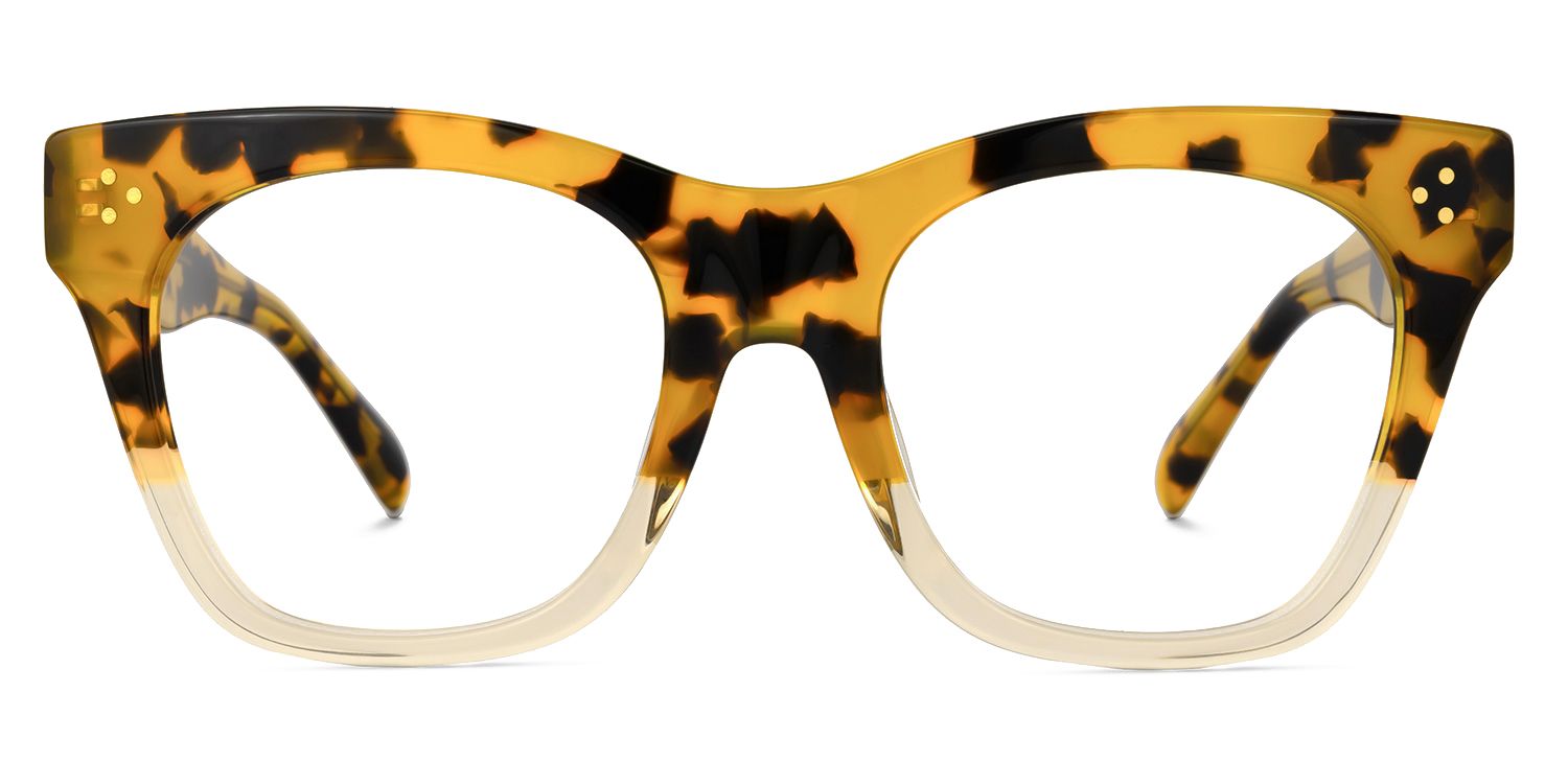 Tandy Rectangle Tortoise Two-Tone Eyeglasses | ZEELOOL UK0