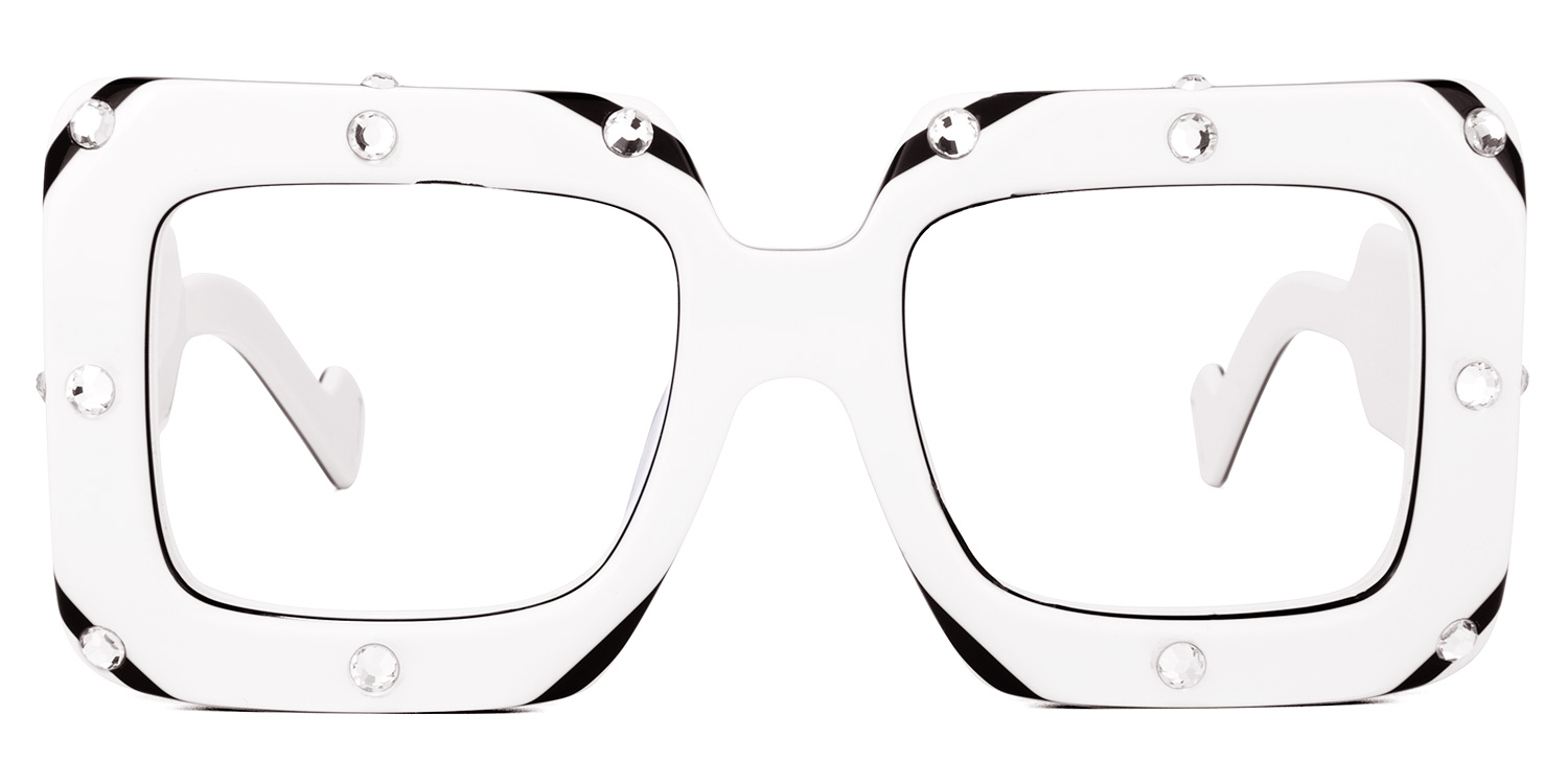Yuri Square White Glasses | ZEELOOL UK0