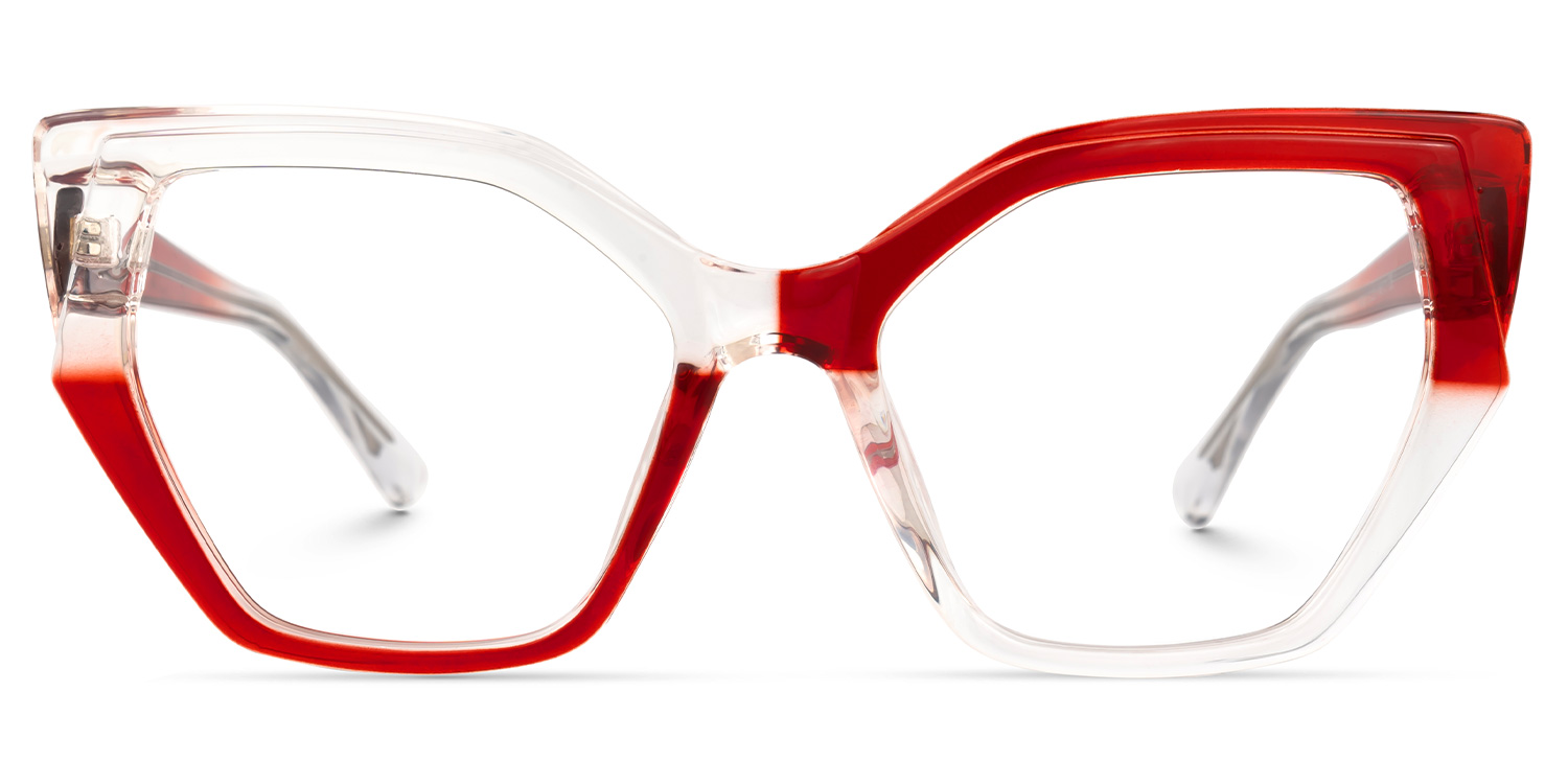 Lorena Geometric Red Glasses | ZEELOOL UK0