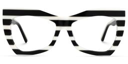 Bernita Geometric Black-White Glasses1