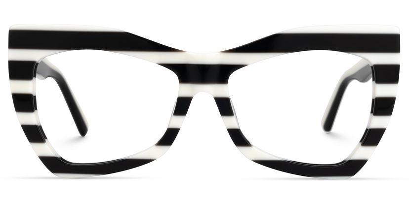 Bernita Geometric Black-White Glasses