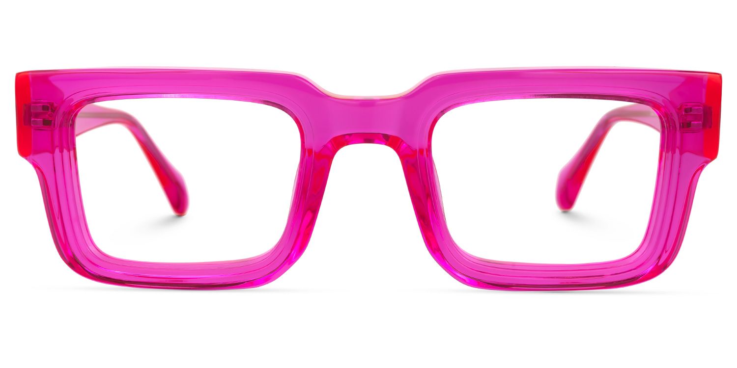 Glaucia Square Eyeglasses with Bright-Pink Frame0