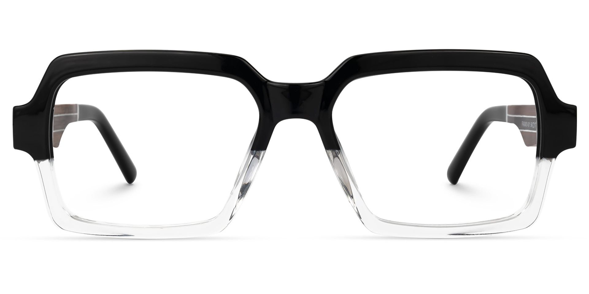 Jack Rectangle Black & Clear Frame Glasses | Zeelool2