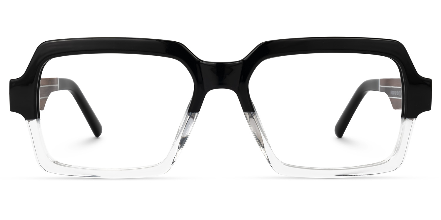 Jack Rectangle Black & Crystal Glasses good-img