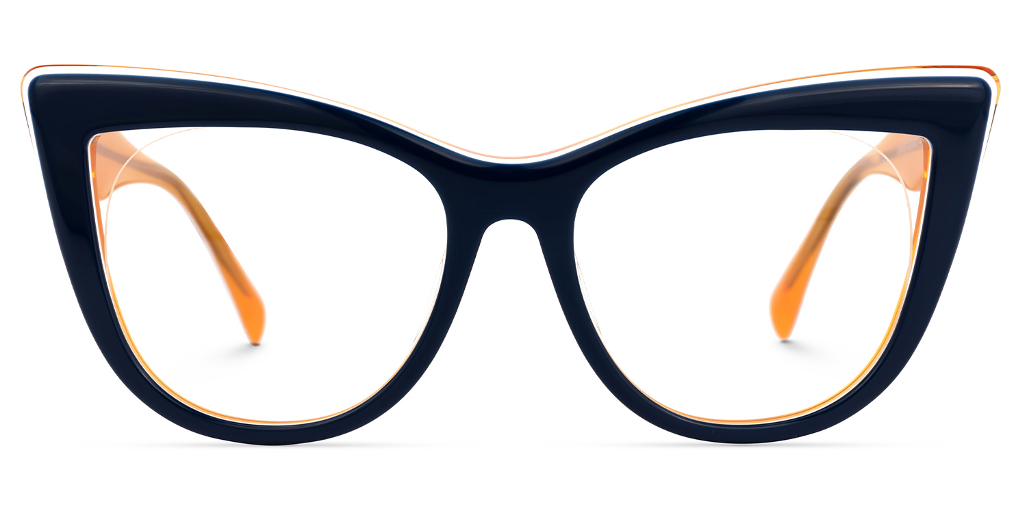 Aecila Cateye Dark-Blue Glasses | ZEELOOL UK0