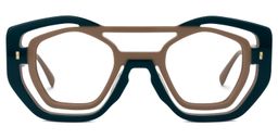 Valeria Geometric Green-Coffee Glasses0