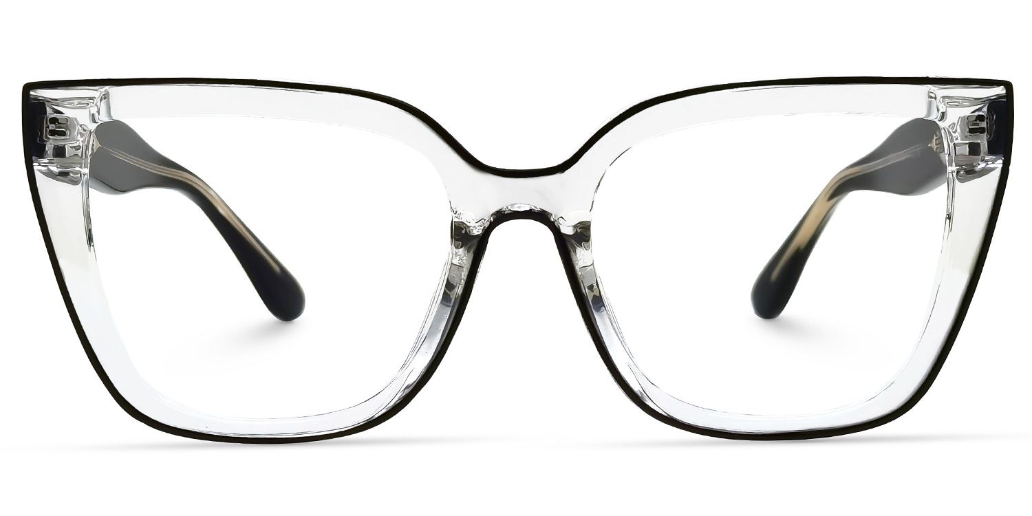 Mirta Square Black Eyeglasses and Crsystal Frames0