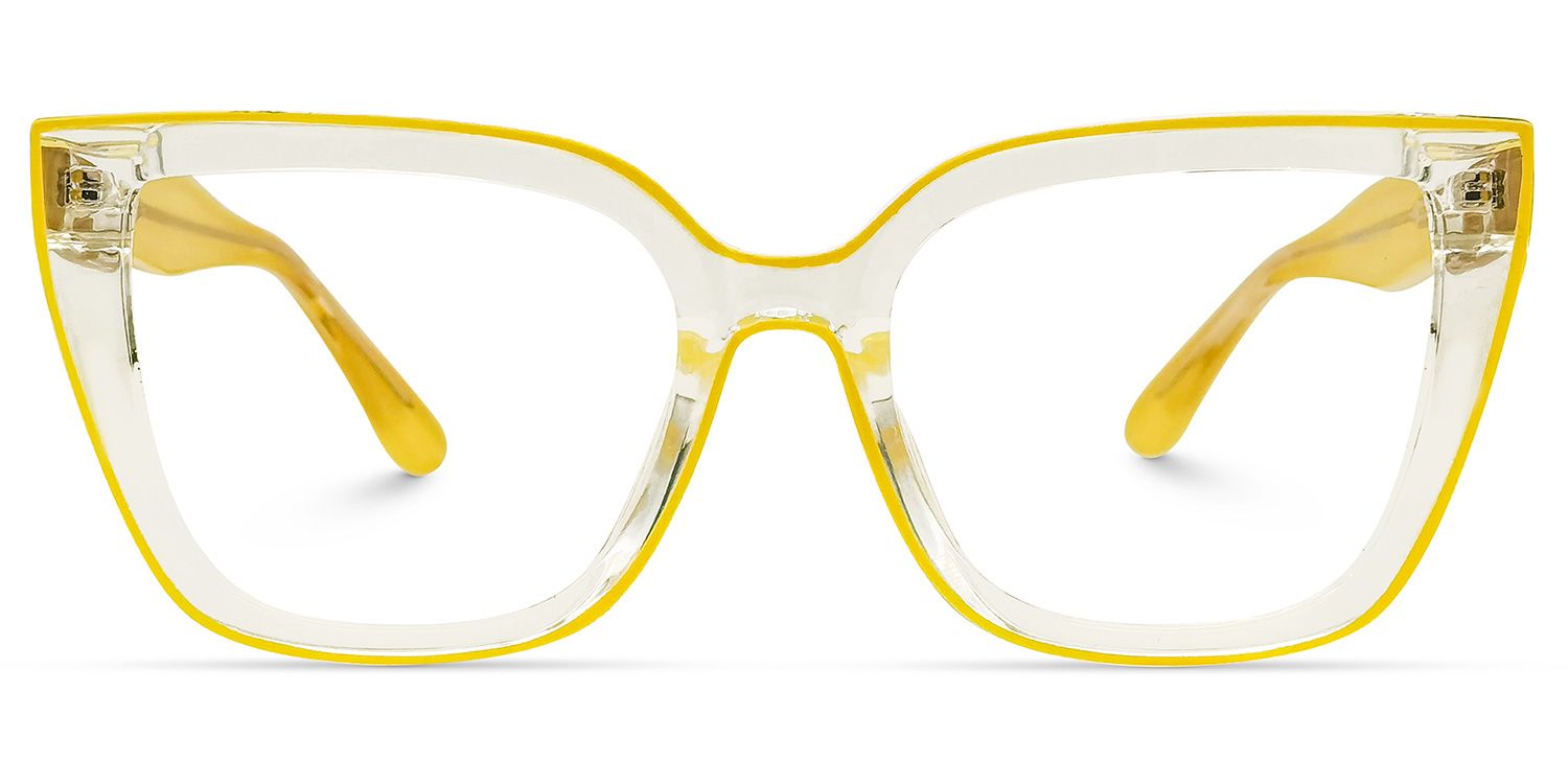 Mirta Square Yellow Glasses | ZEELOOL UK0
