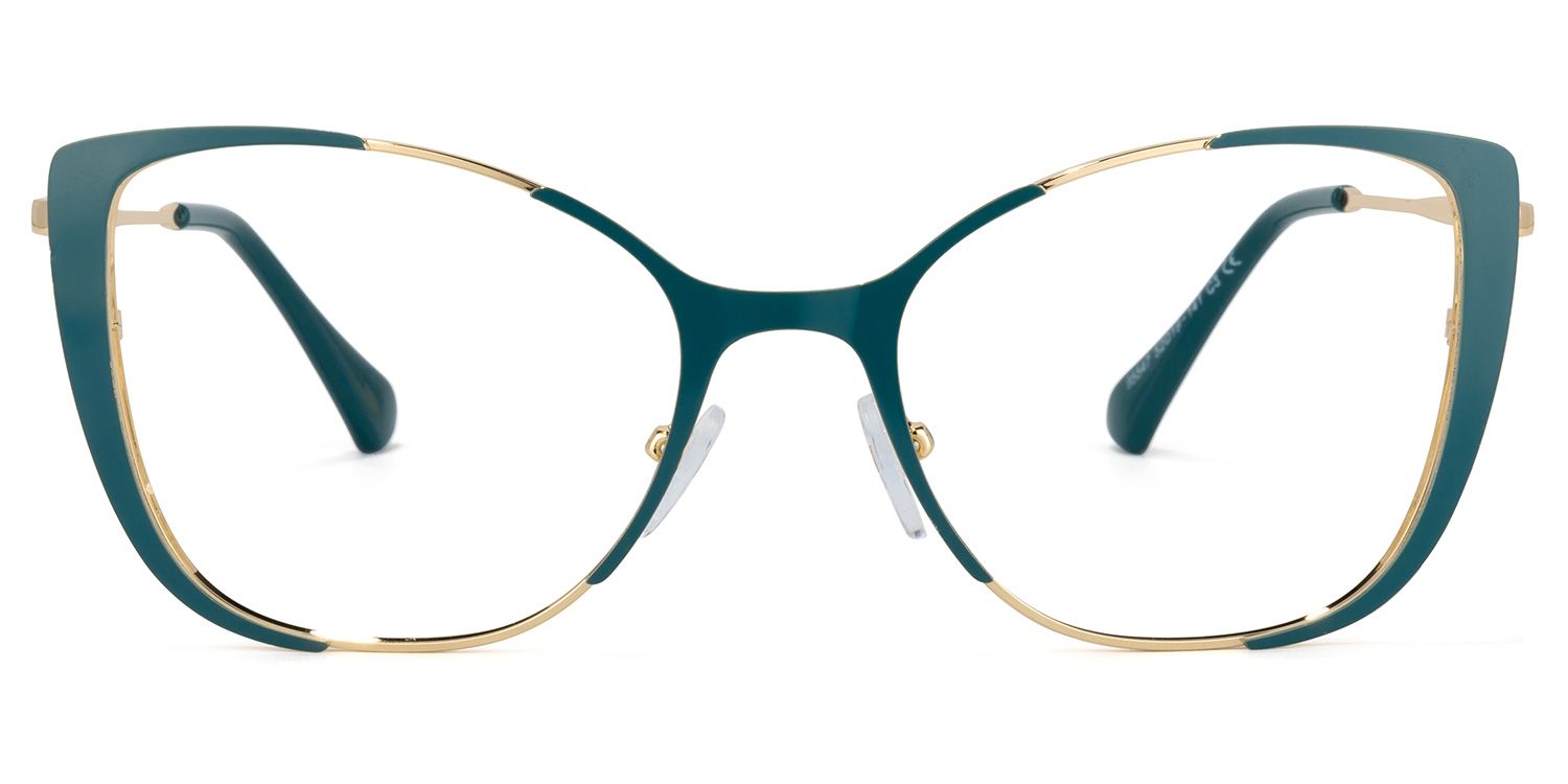 Odalis Cateye Peacock-Green Glasses | ZEELOOL UK0