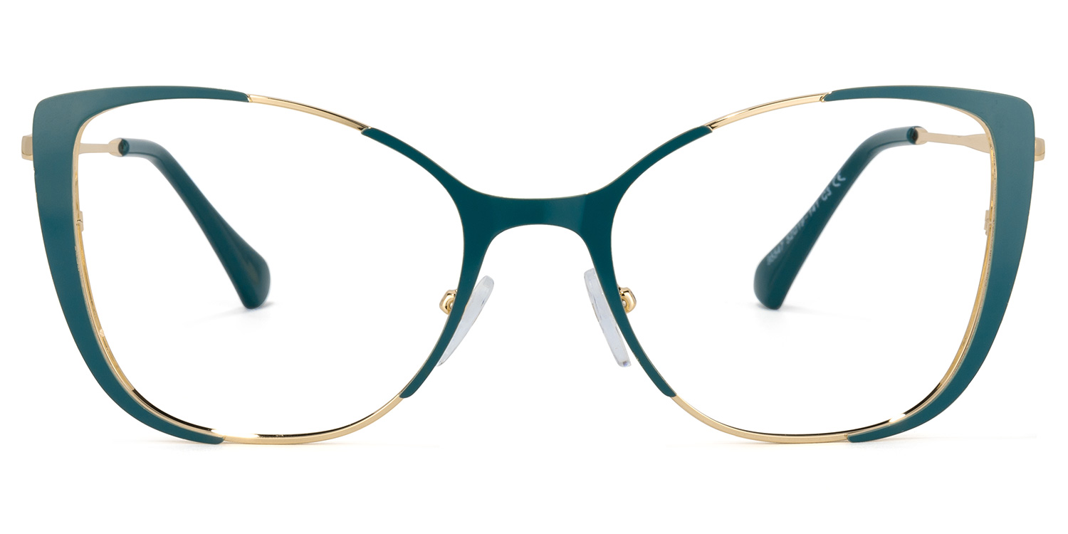Odalis Cateye Peacock-Green Glasses | ZEELOOL UK0