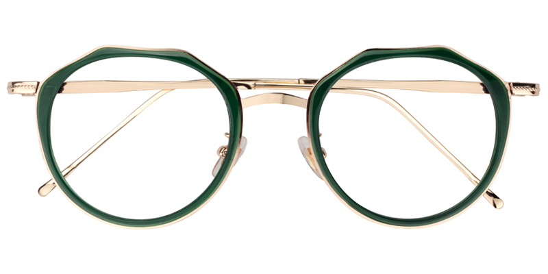 Geometric Green Glasses | ZEELOOL UK1