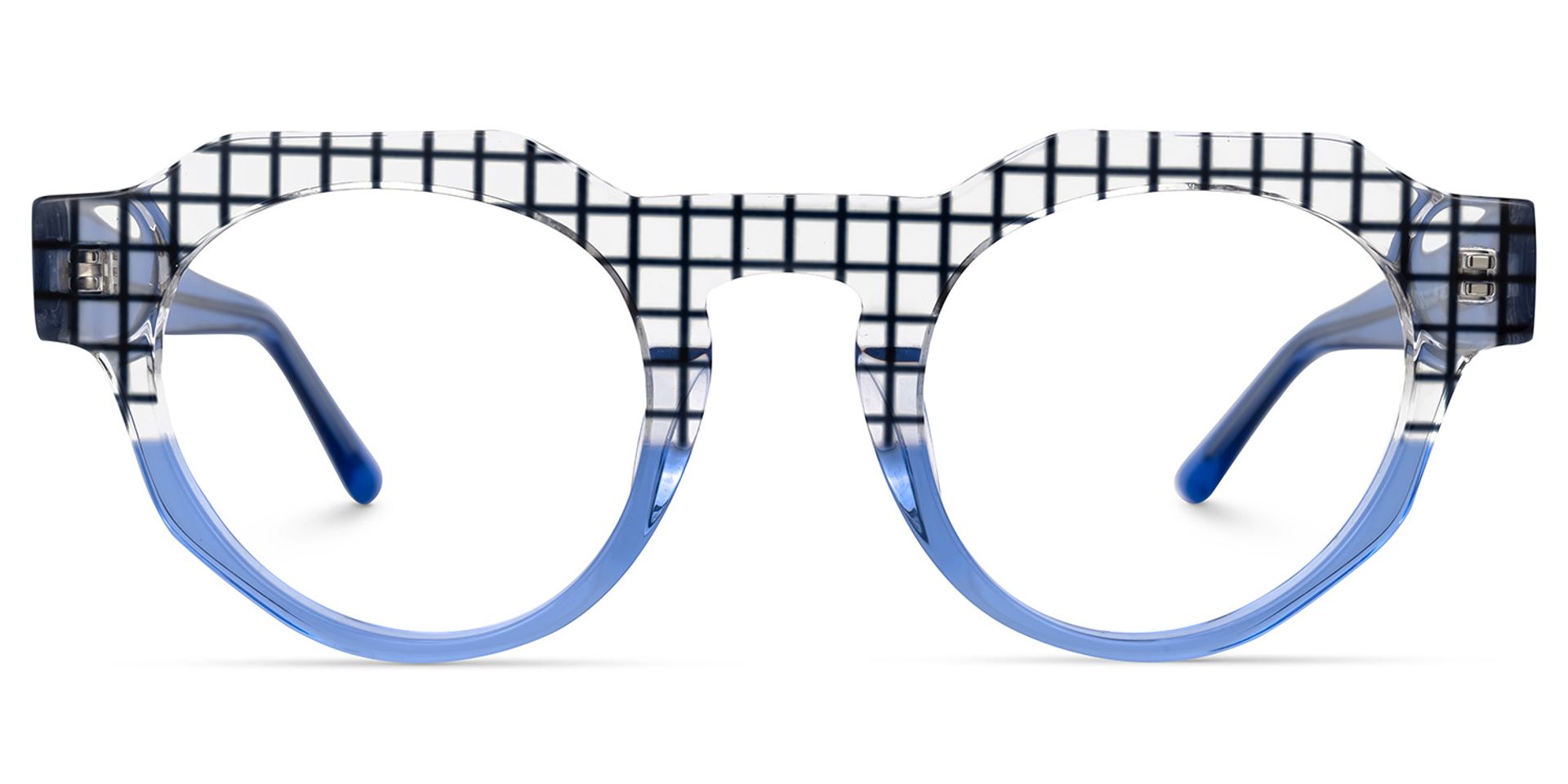 Karla Geometric Blue Glasses | ZEELOOL UK0