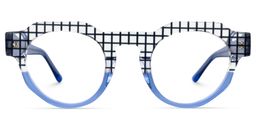 Karla Geometric Blue Glasses0