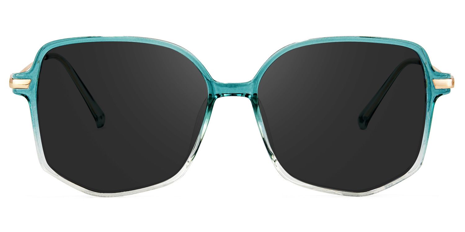 Payton Geometric Green Sunglasses | ZEELOOL UK0