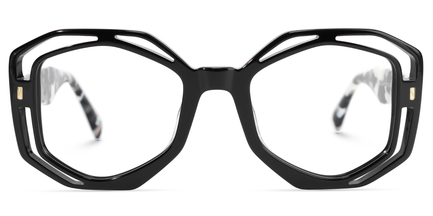 Bobbie Geometric Black Glasses0