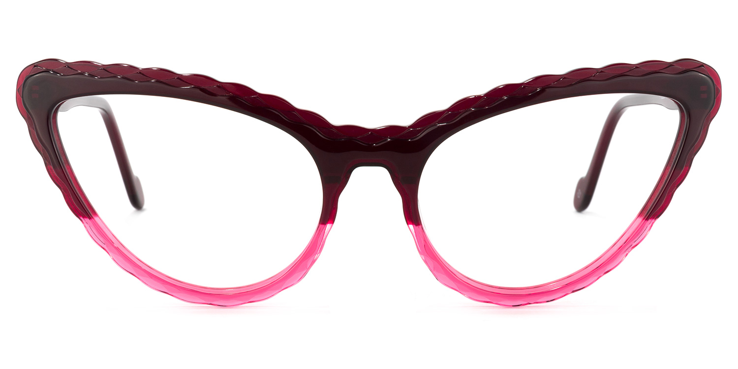 Presley Cateye Dark-Red Glasses0