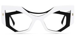 Mondal Geometric White Glasses0