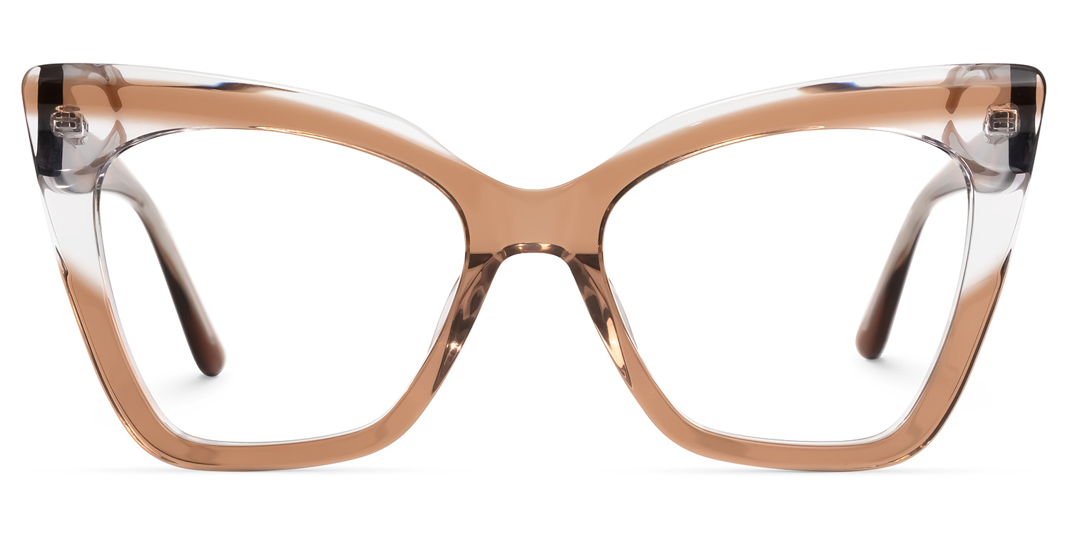 Searcy Cateye Brown Glasses | ZEELOOL UK0