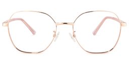 Perry Rose-Gold Geometric Glasses0