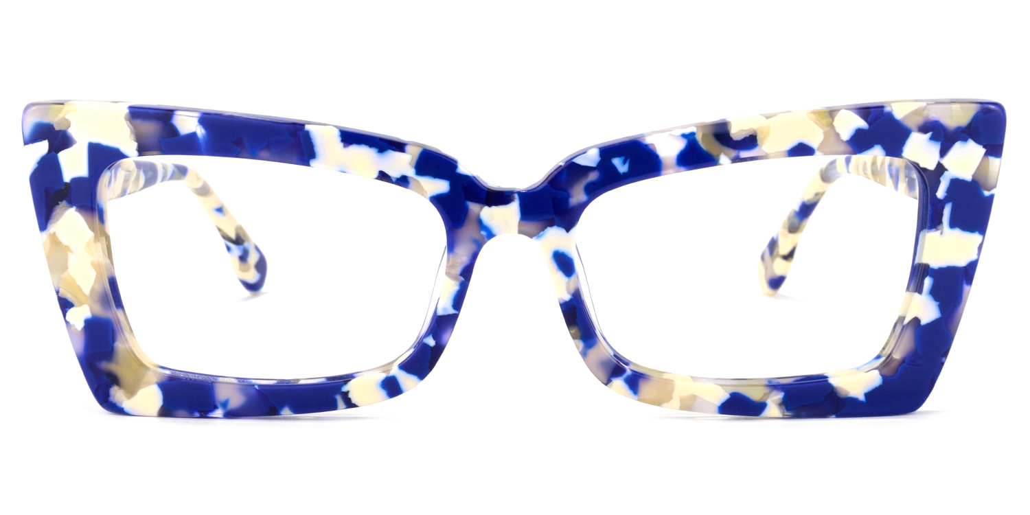 Newell Rectangle Blue-Floral Glasses good-img