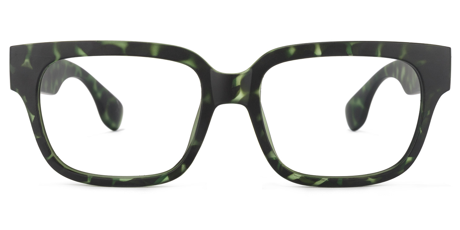 Colin Rectangle Green Floral Glasses0