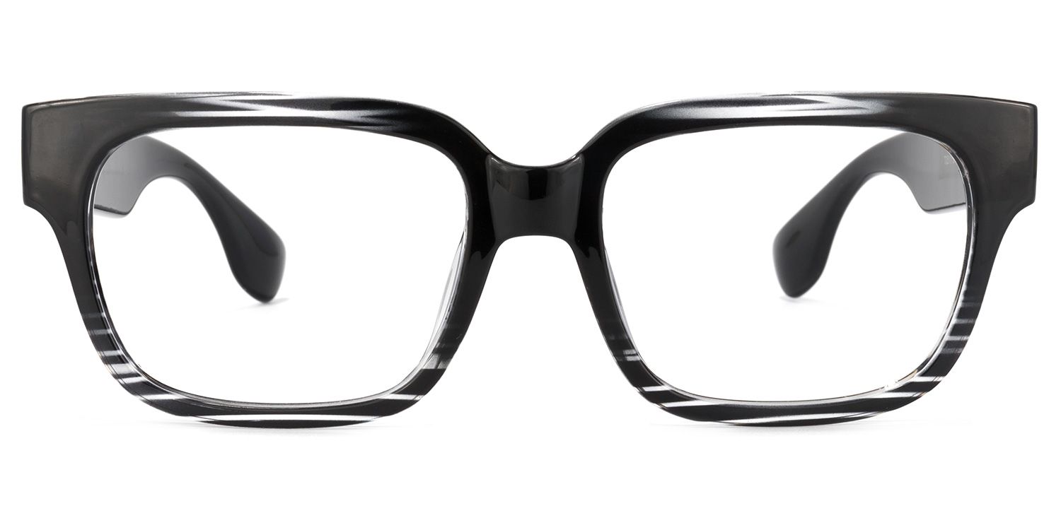 Colin Rectangle Black Chunky Frame Glasses for Men0