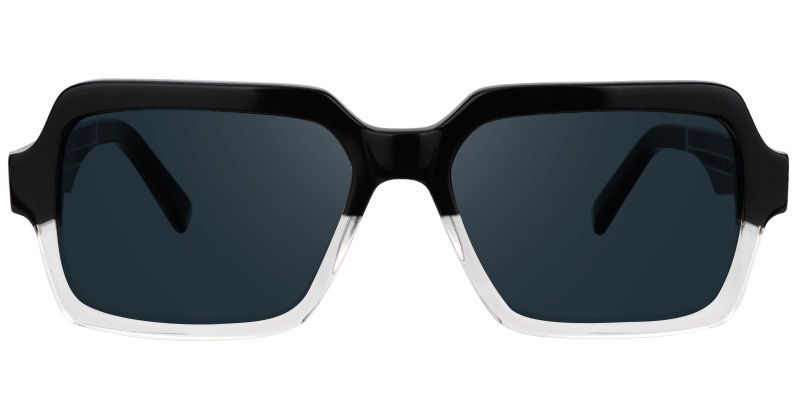 Jack Rectangle Black & Clear Sunglasses | ZEELOOL UK0